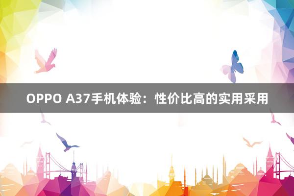 OPPO A37手机体验：性价比高的实用采用