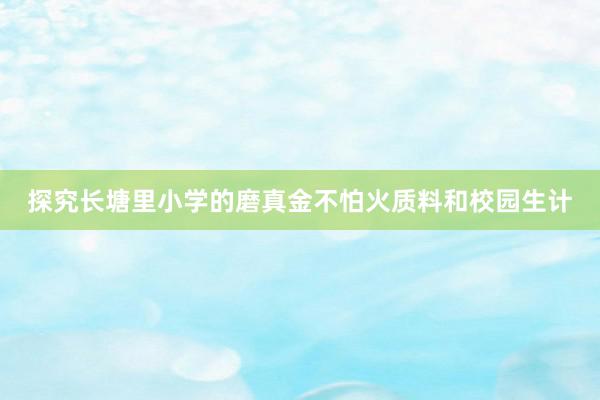 探究长塘里小学的磨真金不怕火质料和校园生计